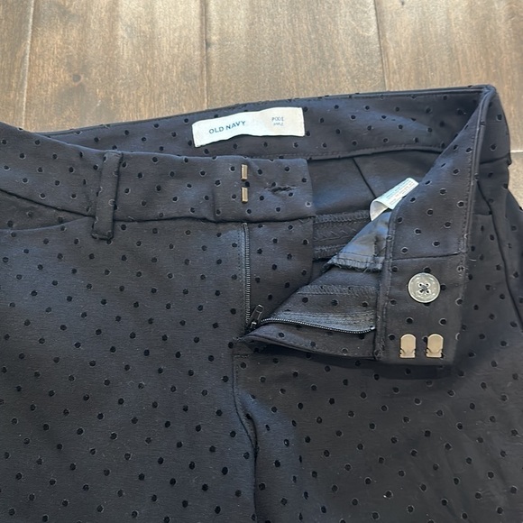 Old Navy Black Velvet Polka Dot Pixie Ankle Pants size 0 - Picture 5 of 7